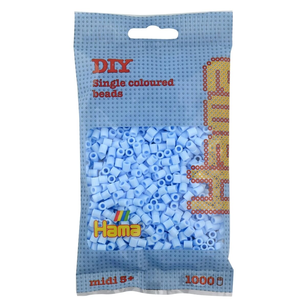 Hama Midi Bügelperlen, Pastell-Eisblau, ca. 1.000 Stück, Ø 5,0 mm