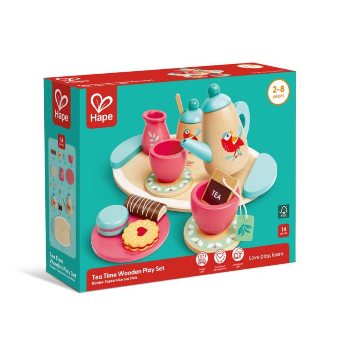 Hape Kinder-Teeservice aus Holz, 14 Teile