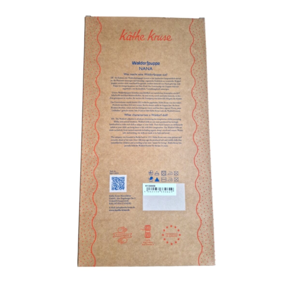 Käthe Kruse Waldorfpuppe NANA wolke 25 x 35 x 9 cm