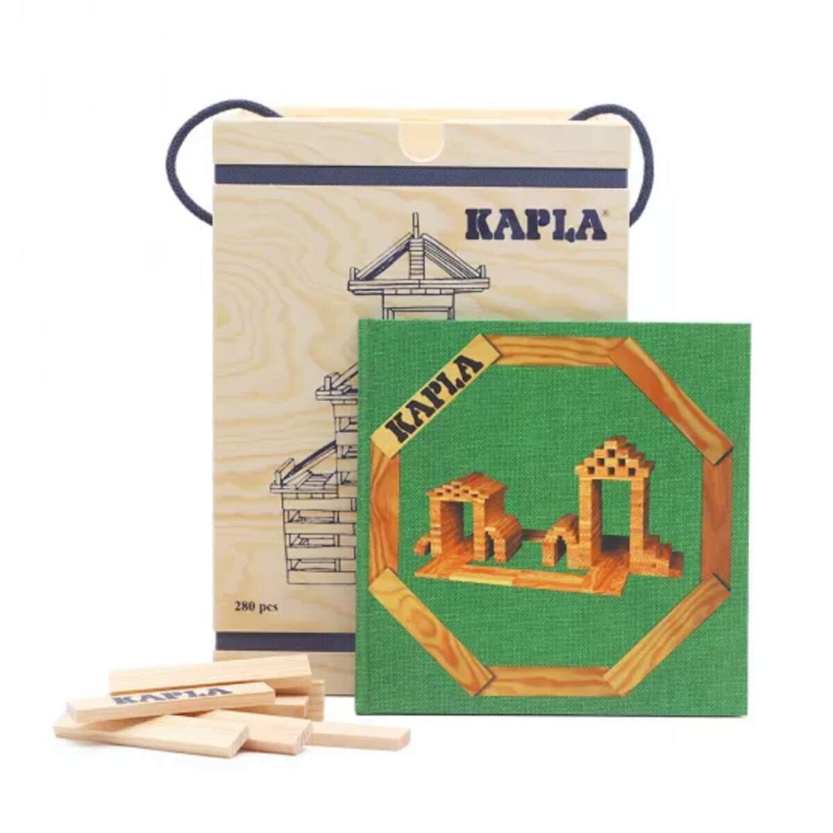 KAPLA® 280er KASTEN : 280 Plättchen + 1 Buch grün
