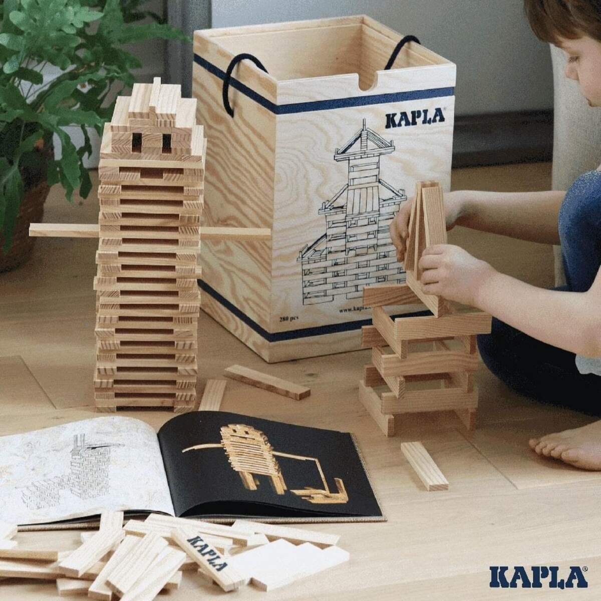 KAPLA® 280er KASTEN : 280 Plättchen + 1 Buch beige