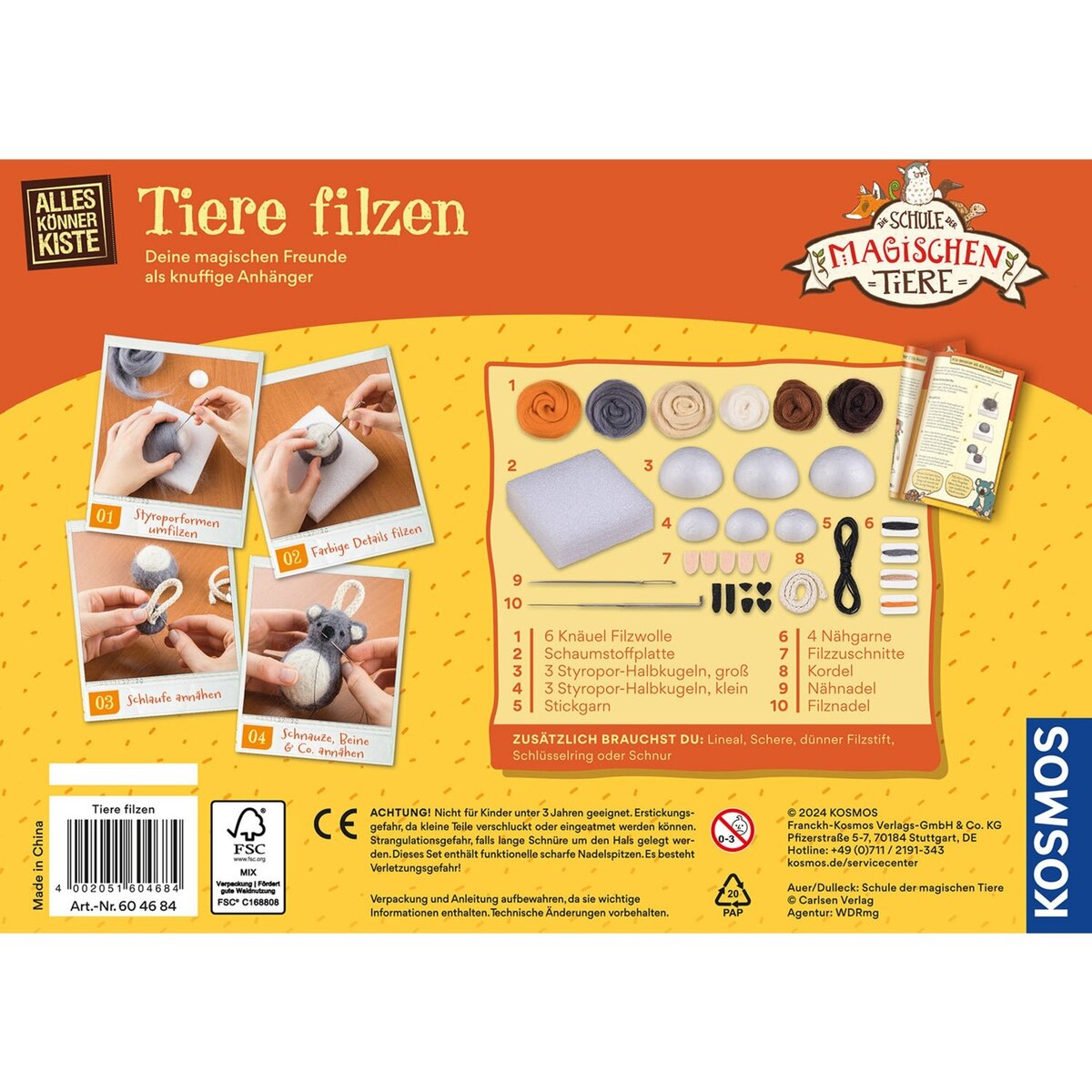 KOSMOS AllesKönnerKiste Die Schule der magischen Tiere - Tiere filzen