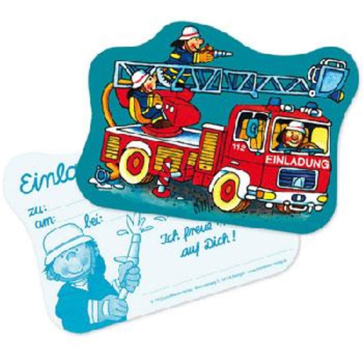 Lutz Mauder Einladungskarten mit Umschlag Feuerwehr, 8 Stück
