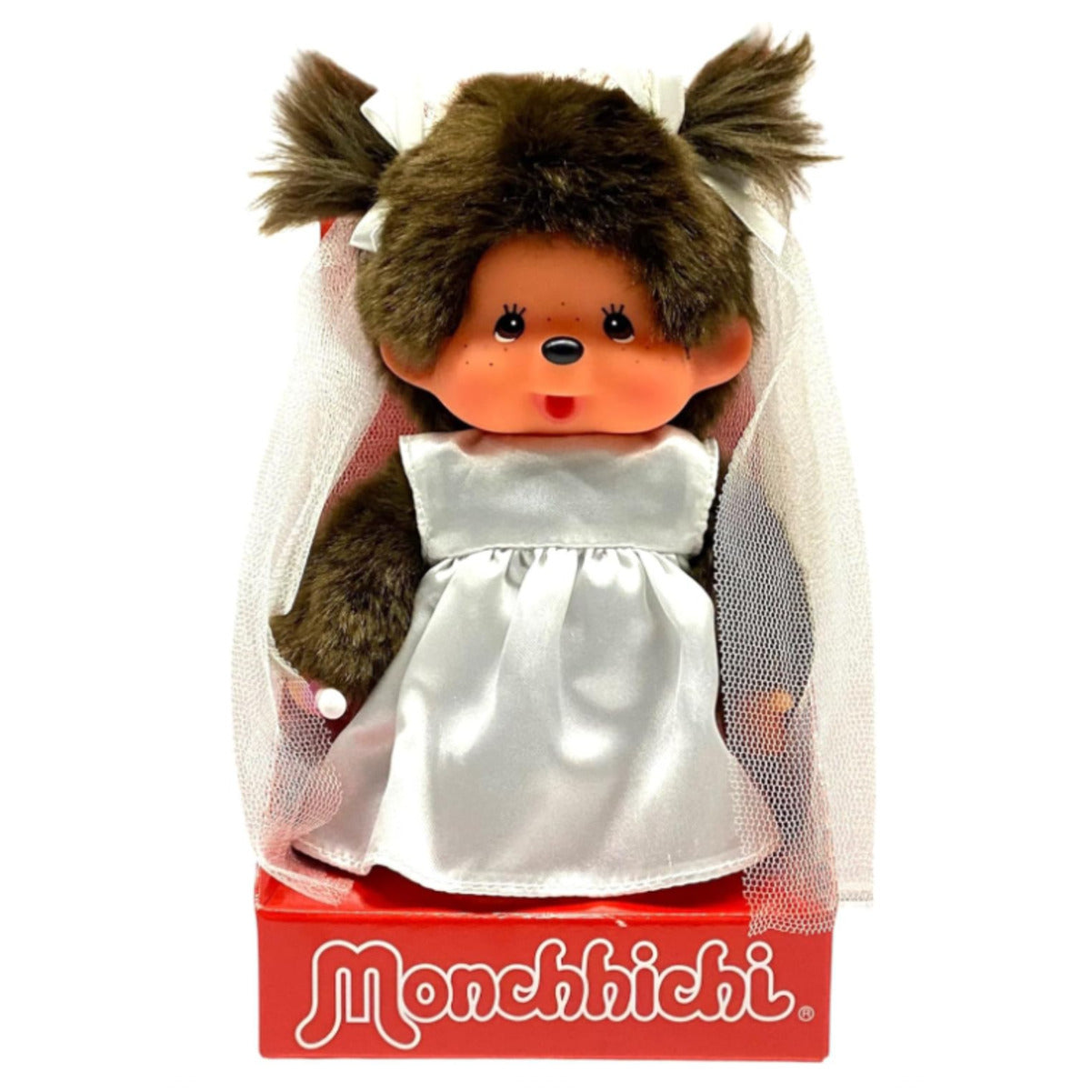 Monchhichi Mädchen mit Brautkleid und Schleifen, 20 cm