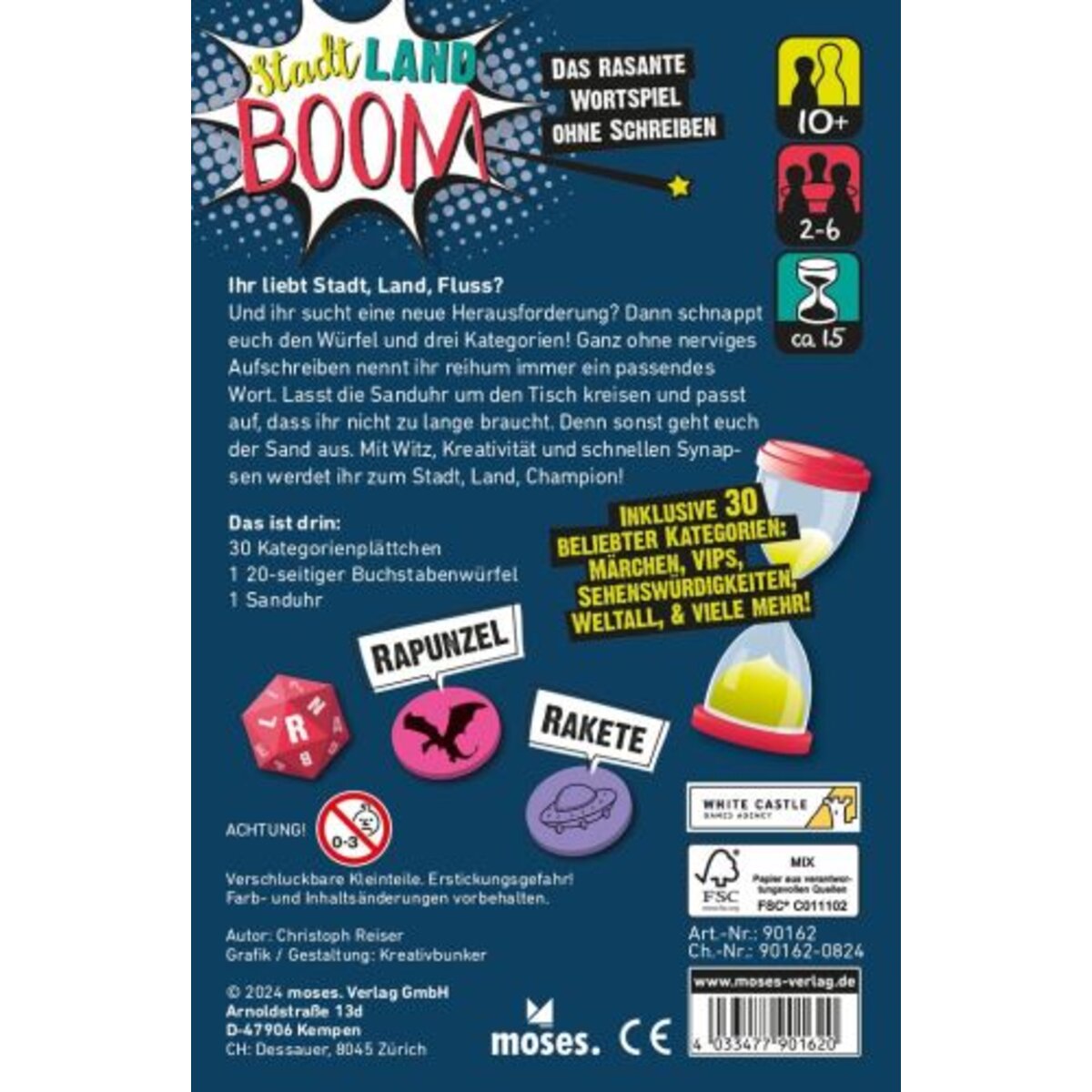 moses. Stadt, Land, Boom! Das rasante Worspiel ohne Schreiben