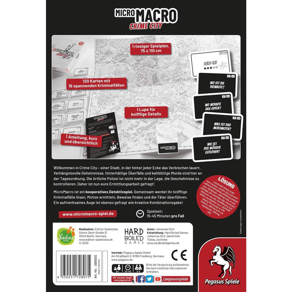 Pegasus MicroMacro Crime City (Edition Spielwiese) - Spiel des Jahres 2021