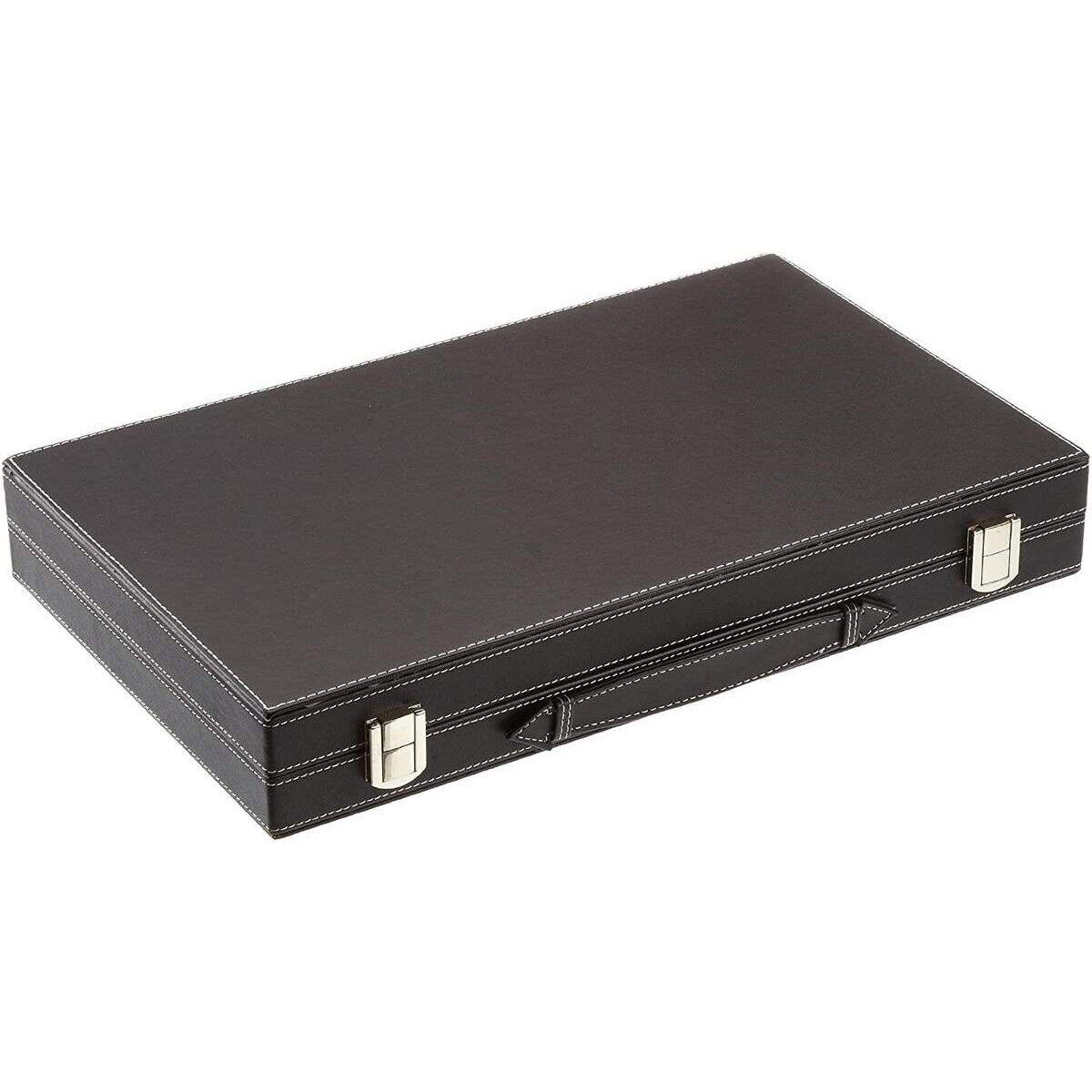 Philos Backgammon grün, medium, Kunstleder