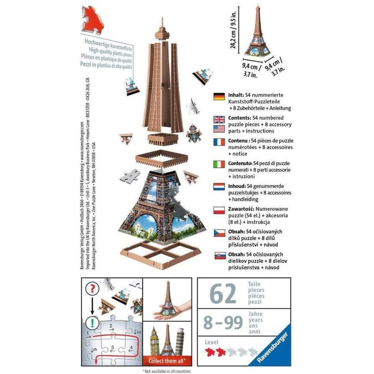 Ravensburger 3D Puzzle - Mini Eiffelturm, 54 Teile