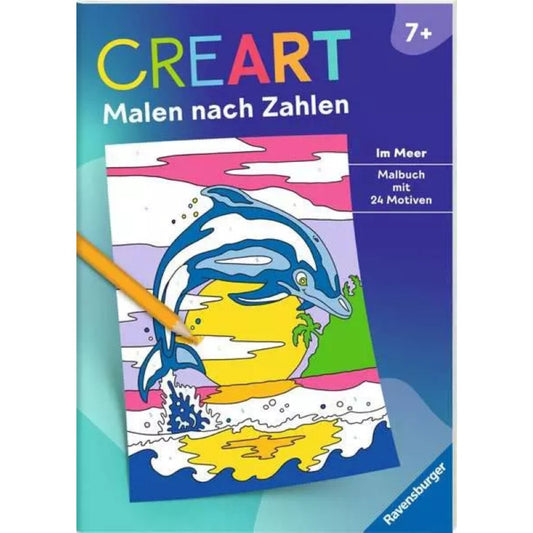 Ravensburger CreArt Malen nach Zahlen Im Meer Malbuch mit 24 Motiven