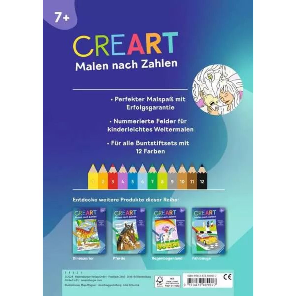 Ravensburger CreArt Malen nach Zahlen ab 7: Pferdeträume