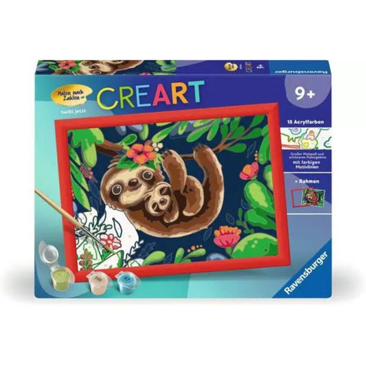 Ravensburger CreArt Niedliche Faultiere Malen nach Zahlen 24 x 18 cm
