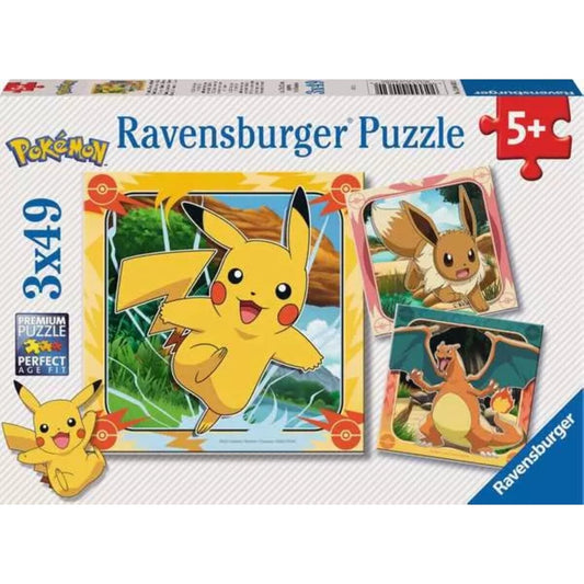 Ravensburger 3 Kinderpuzzle 49 Teile Pokemon 21 x 21 cm