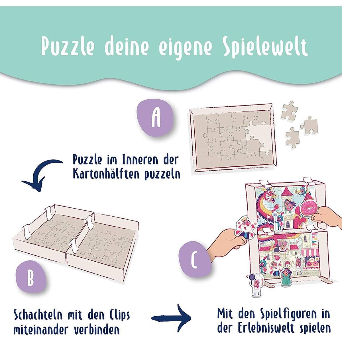 Ravensburger Kinderpuzzle Puzzle&Play Ritterburg 1, 2x24 Teile