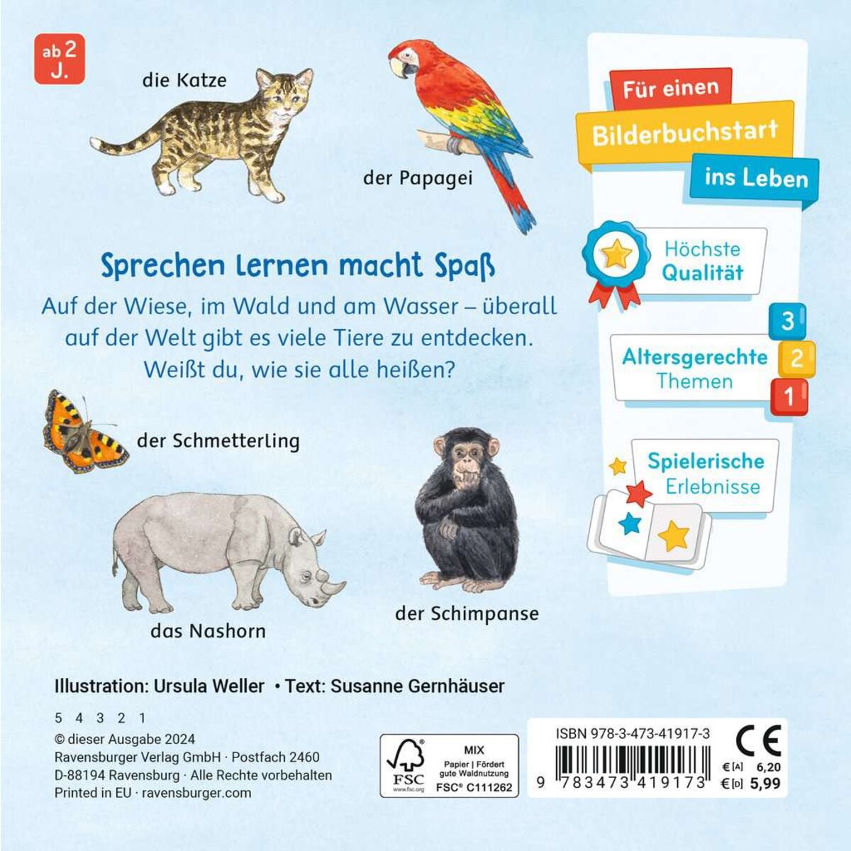 Ravensburger Mein Bilder-Wörterbuch: Unsere Tiere