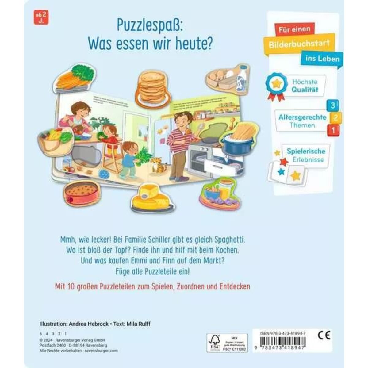 Ravensburger Mein großes Puzzle-Spielbuch: Das essen wir heute