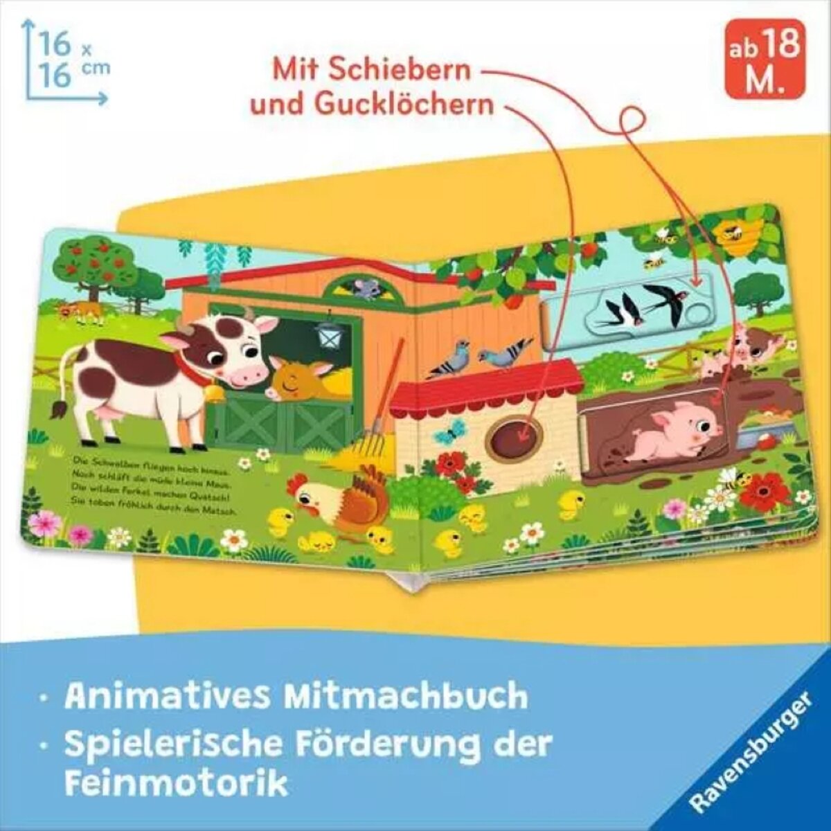 Ravensburger Kinderbuch Mein Schiebe-Mitmachbuch Lieblingstiere
