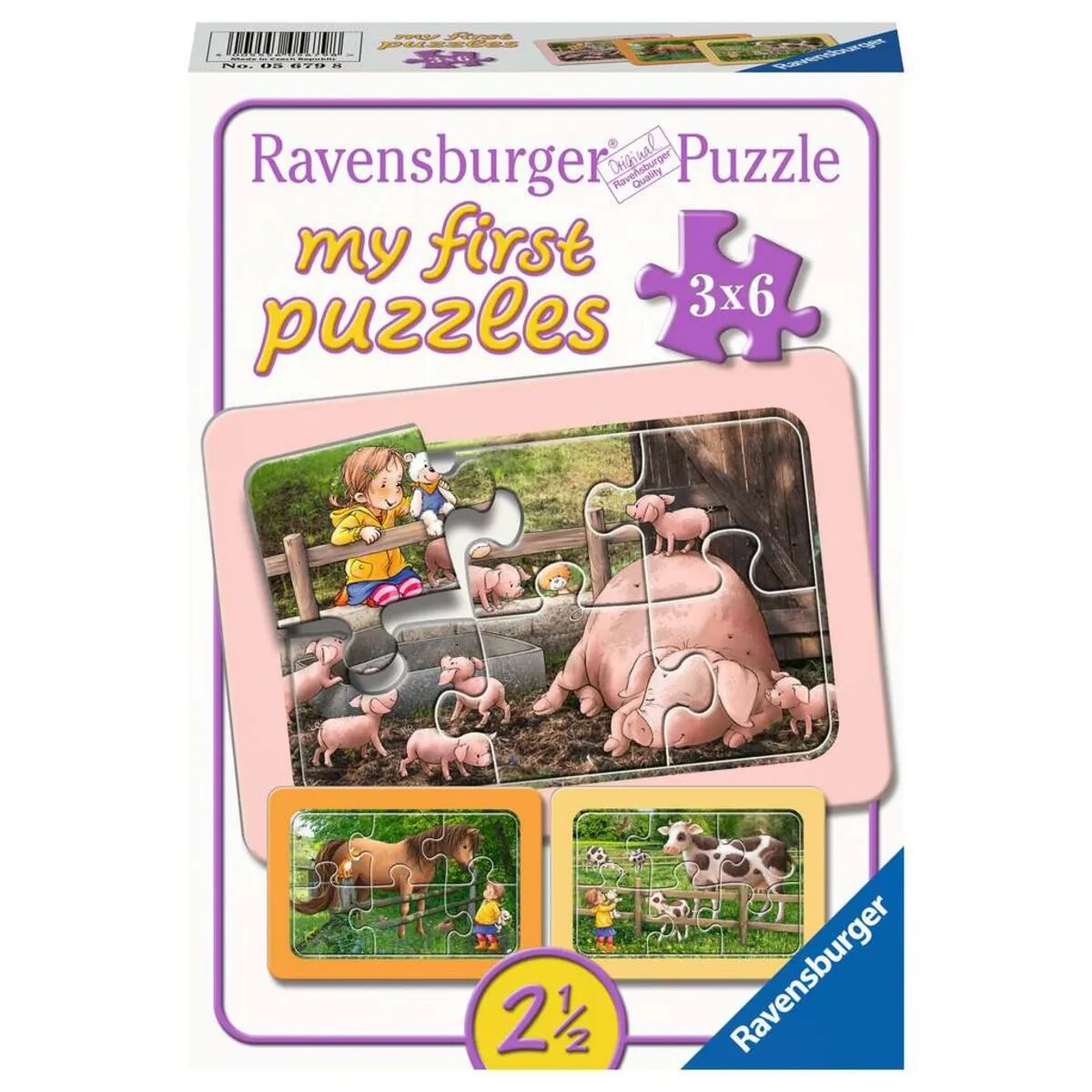 Ravensburger Puzzle - Lotta auf dem Bauernhof, 3 x 6 Teile