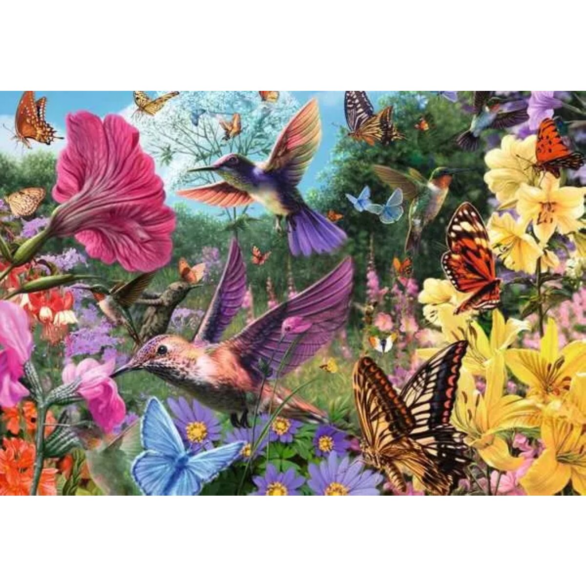 Ravensburger Puzzle 200 Teile Kolibris und Schmetterlinge 42 x 29 cm