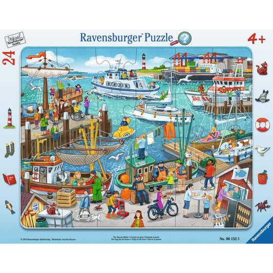 Ravensburger Rahmenpuzzle Ein Tag am Hafen 24 Teile