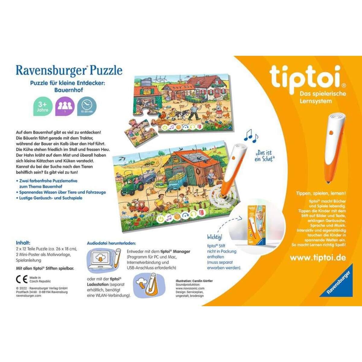 Ravensburger tiptoi Puzzle für kleine Entdecker: Bauernhof