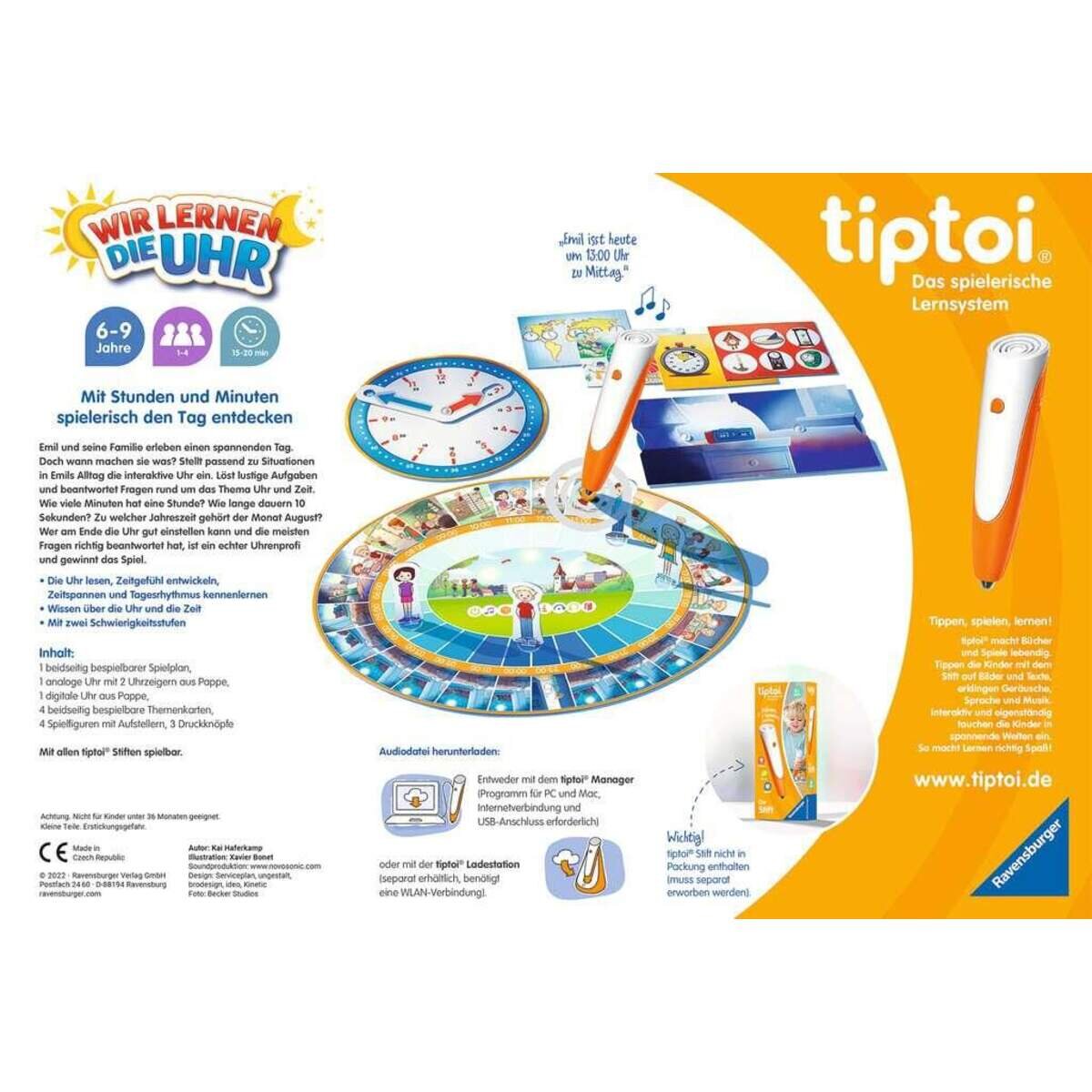 Ravensburger tiptoi® Wir lernen die Uhr - Lernspiel