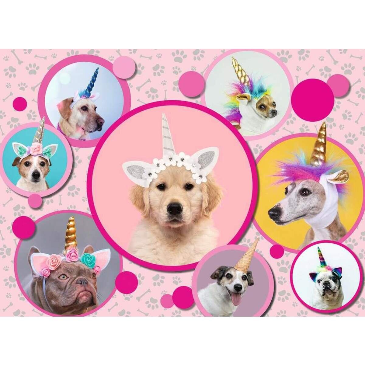 Ravensburger XXL Puzzle - Knuffige Einhorn-Hunde, 300 Teile