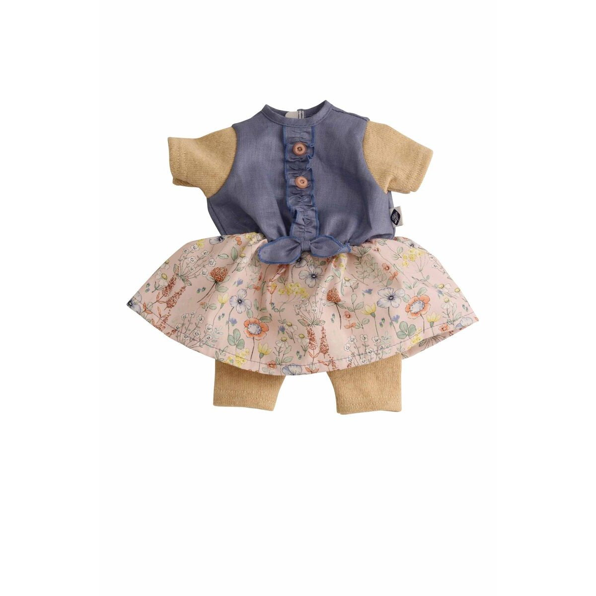 Schildkröt Kleidung zu Puppe 37 cm Schlummerle/Strampelchen/Schlenkerle/Lenchen- Blumenkleid