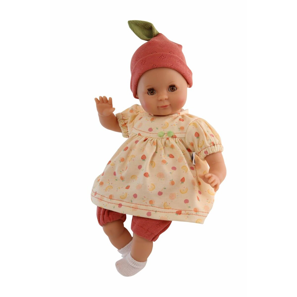 Schildkröt Puppe Schlummerle 32 cm mit Malhaar und braunen Schlafaugen, Erdbeerchen