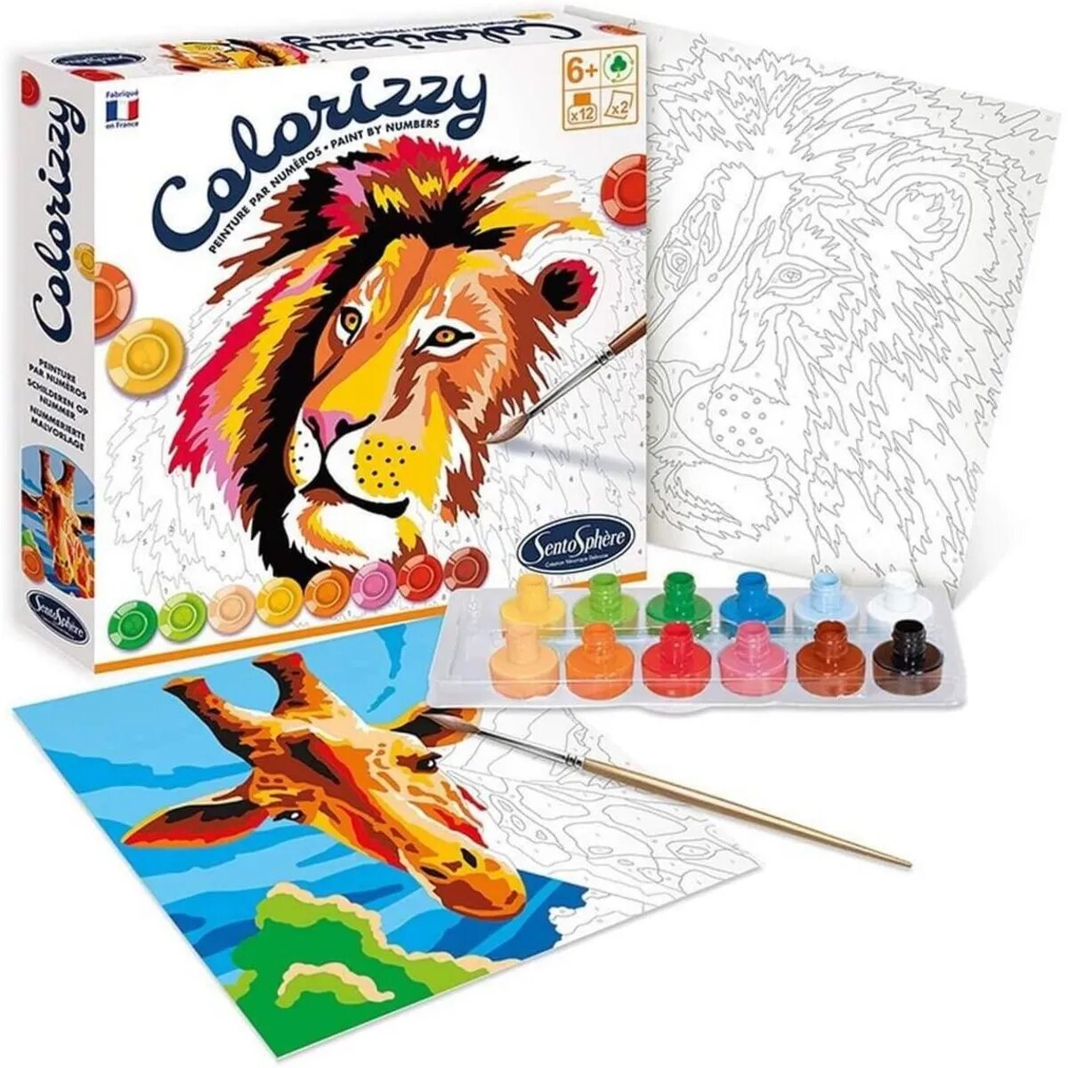 Sentosphere Colorizzy Malen nach Zahlen - Löwe & Giraffe