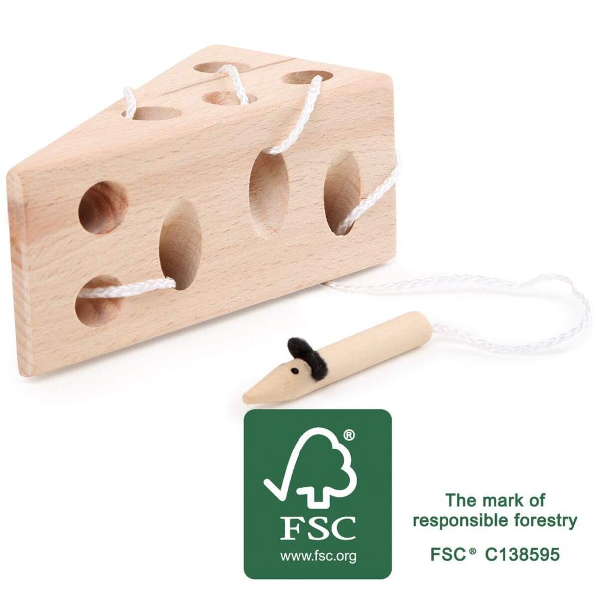 small foot Fädelspiel Käse und Maus