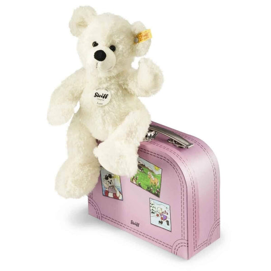 Steiff Teddybär Lotte mit Koffer, weiß, 28 cm