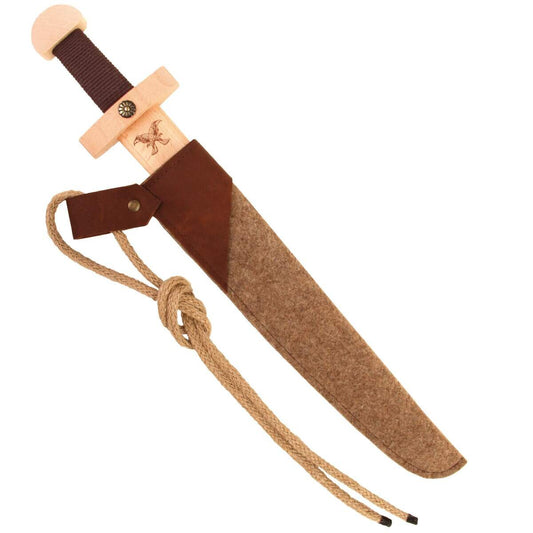 VAH Spielzeugmanufaktur Wikingerschwertset mit Filzscheide. Brandprägung 48 cm