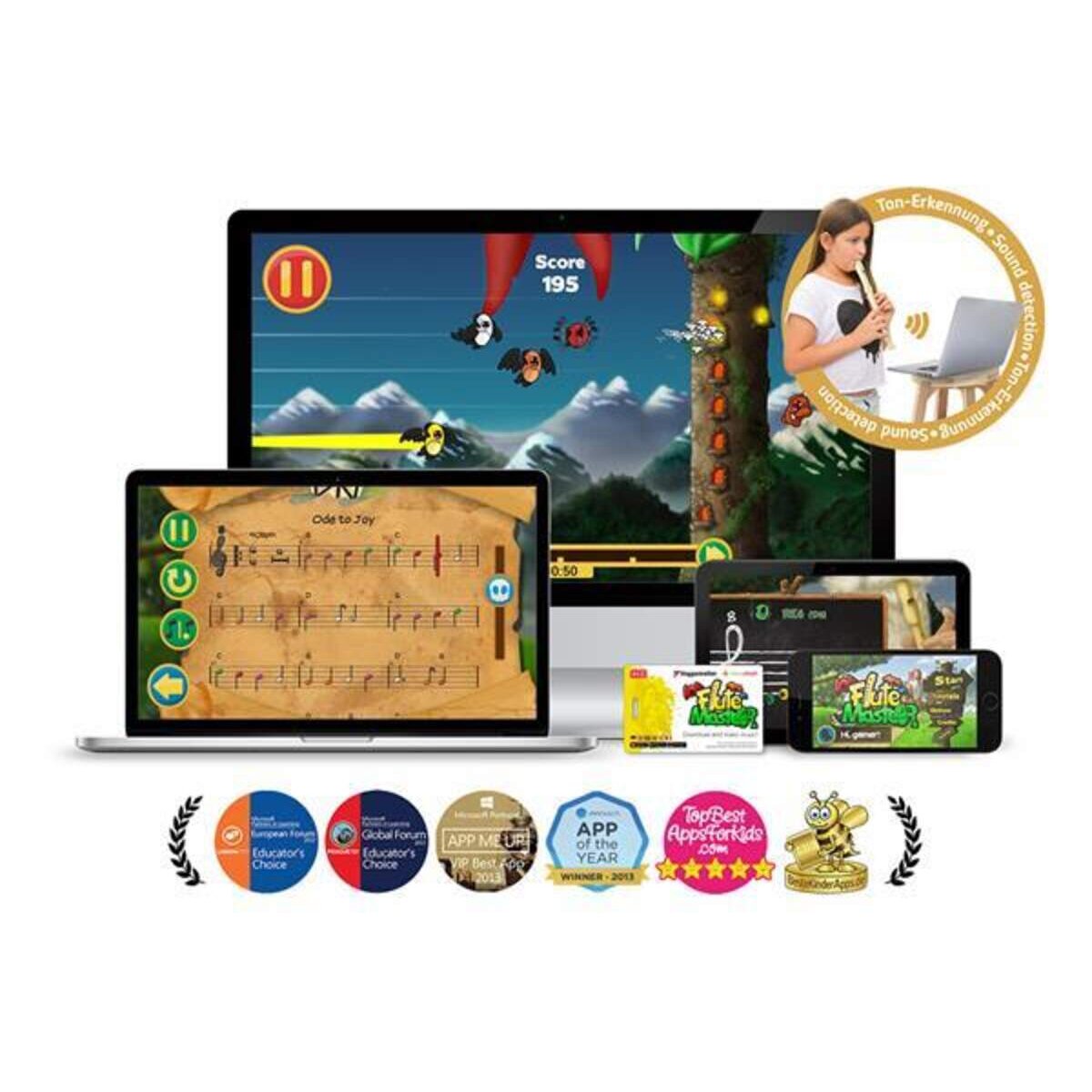 Voggenreiter Flute Master (App) mit Kunststoff-Blockflöte