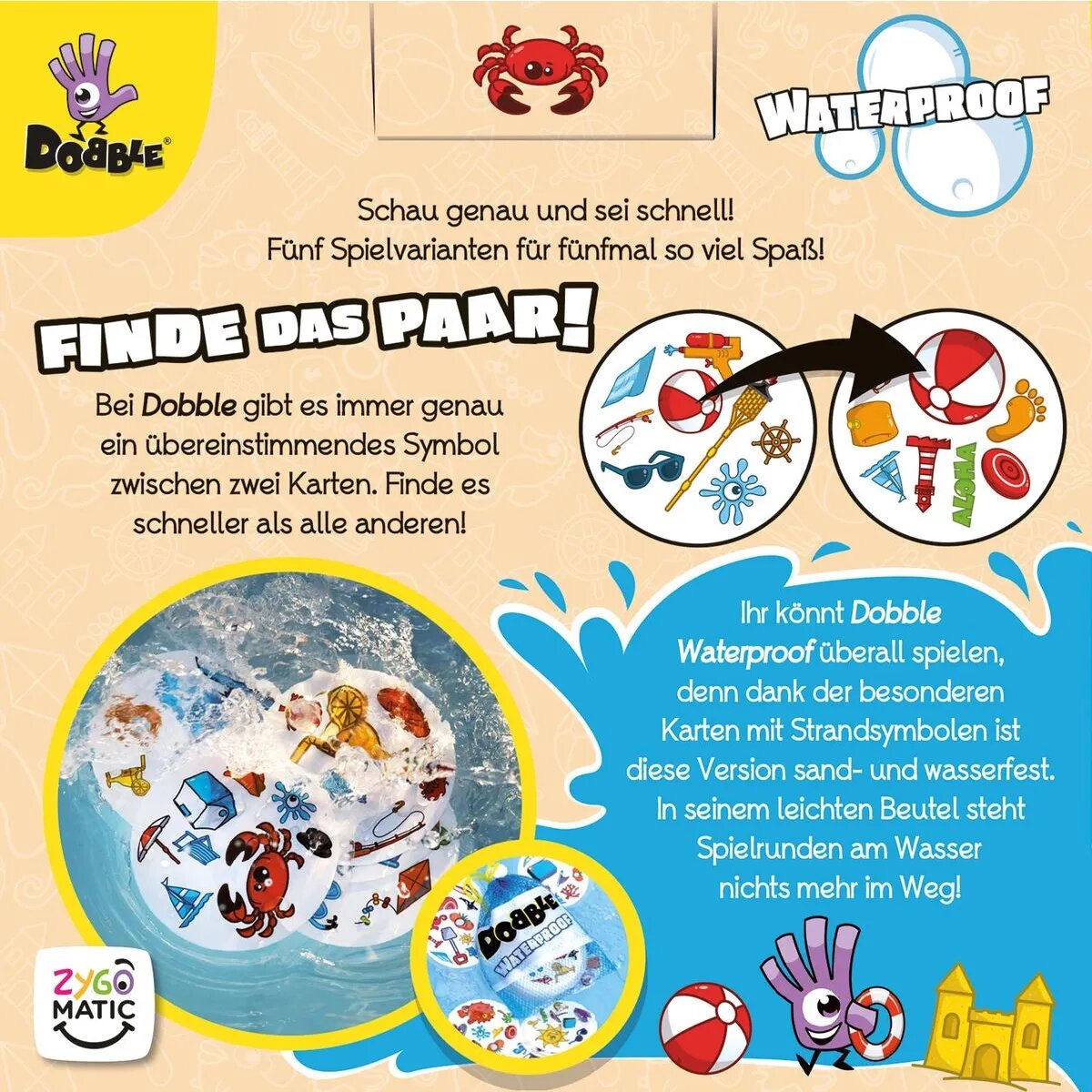 Asmodee Zygomatic Dobble Waterproof
