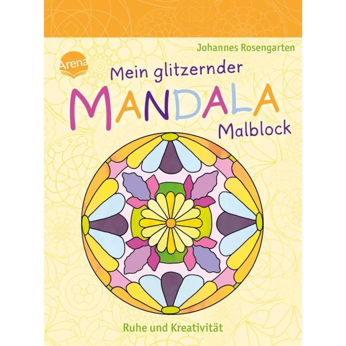 Arena Mein glitzernder Mandala-Malblock. Ruhe und Kreativität