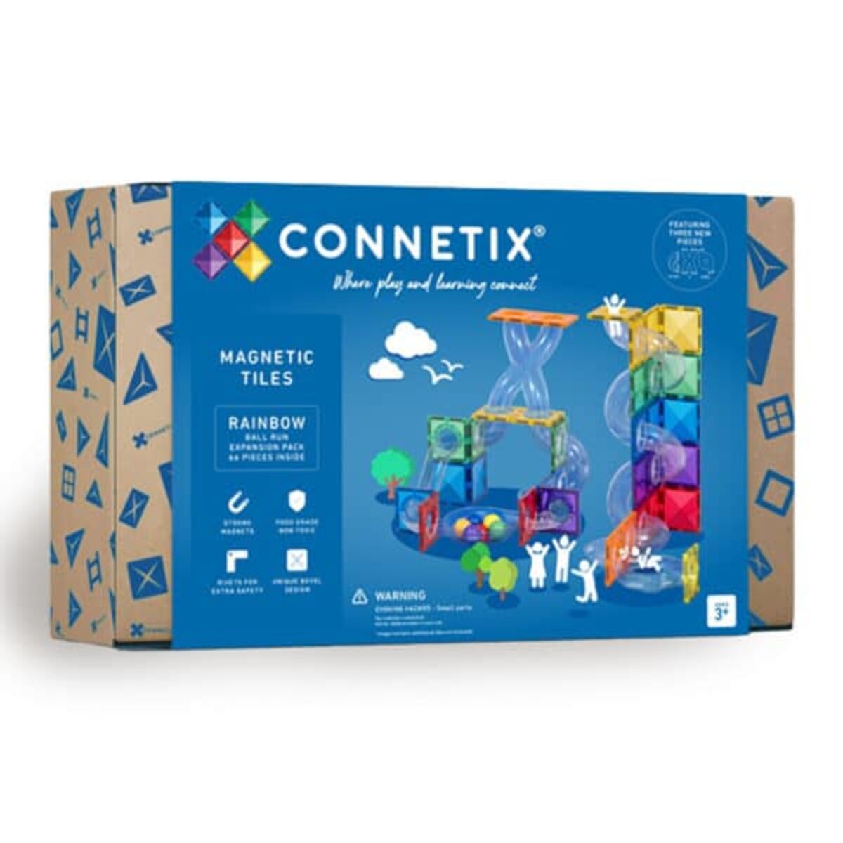 Connetix Magnetbausteine Erweiterungsset Kugelbahn Rainbow 66tlg.