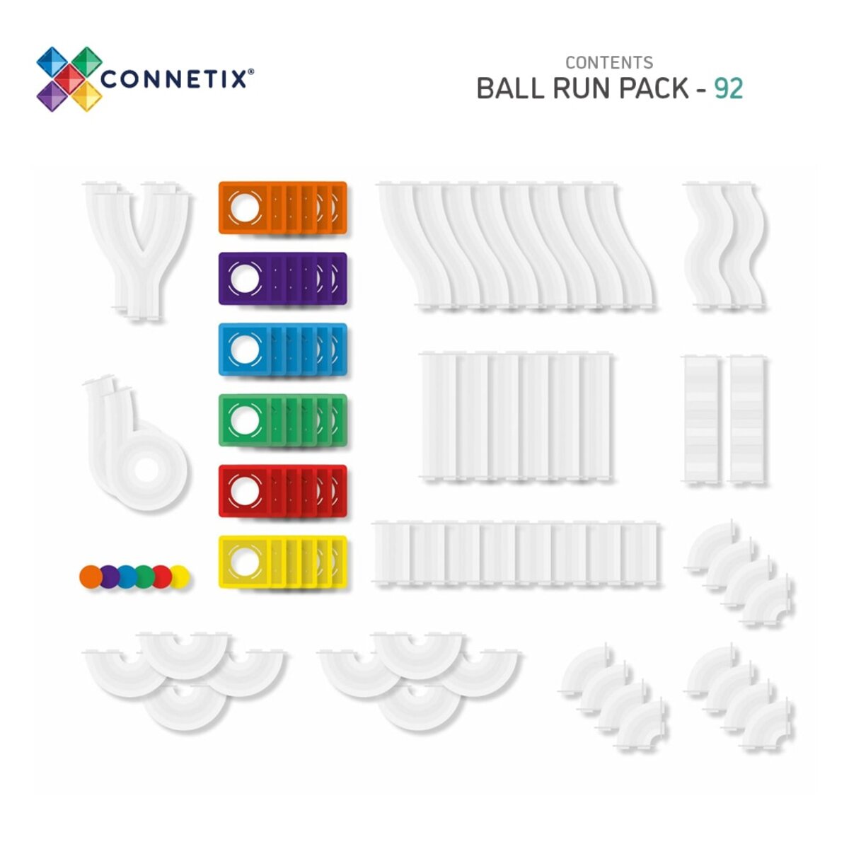 Connetix Rainbow Ball Run Set,  92 Teile