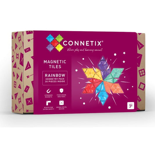 Connetix Regenbogen-Geometrie-Paket, 30 Teile