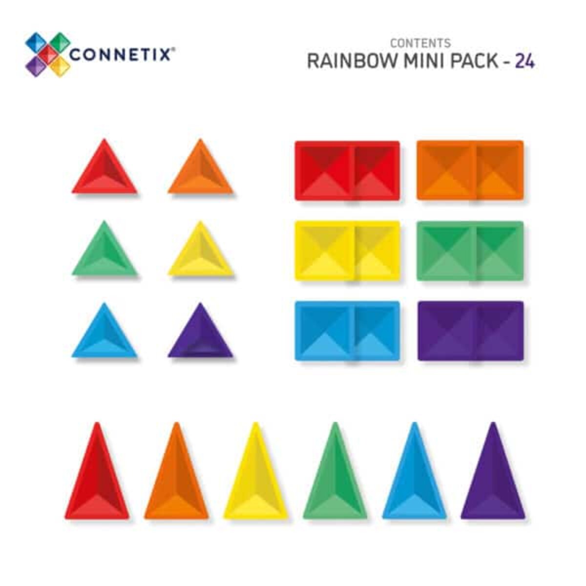Connetix Regenbogen Mini Pack, 24 Teile