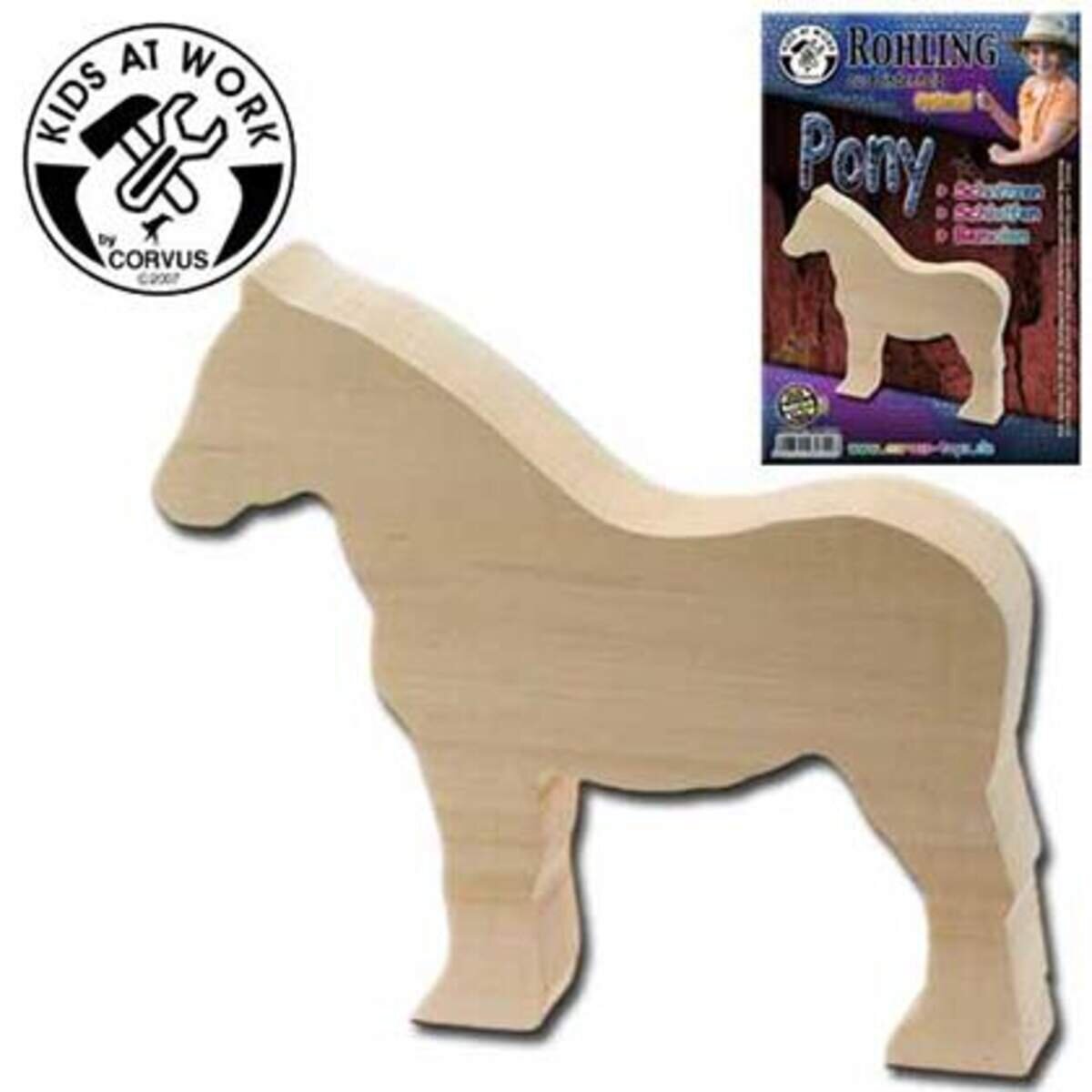 Corvus Schnitzrohling Pony, ca. 13x11,5x3cm