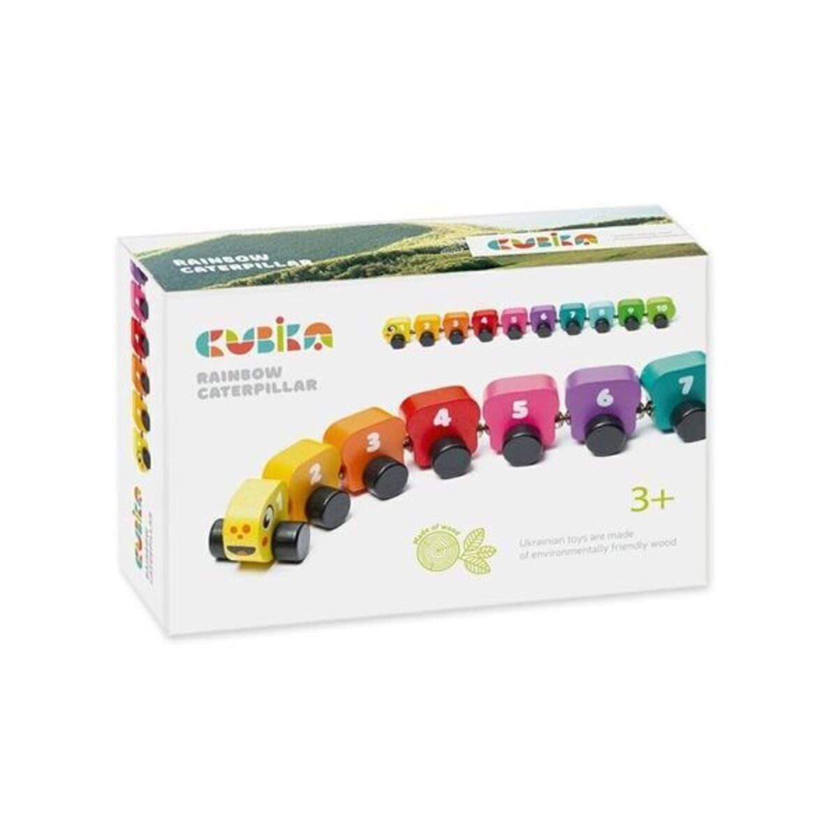 Cubika Holzspielzeug Holzzug «Regenbogenraupe»