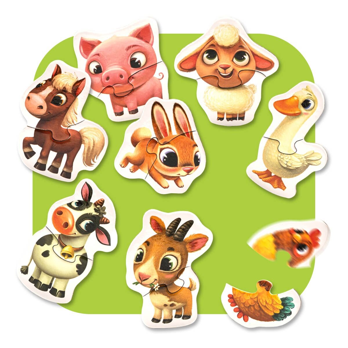 Cubika Puzzle 8 in 1 «Bauernhoftiere» 16 Teile