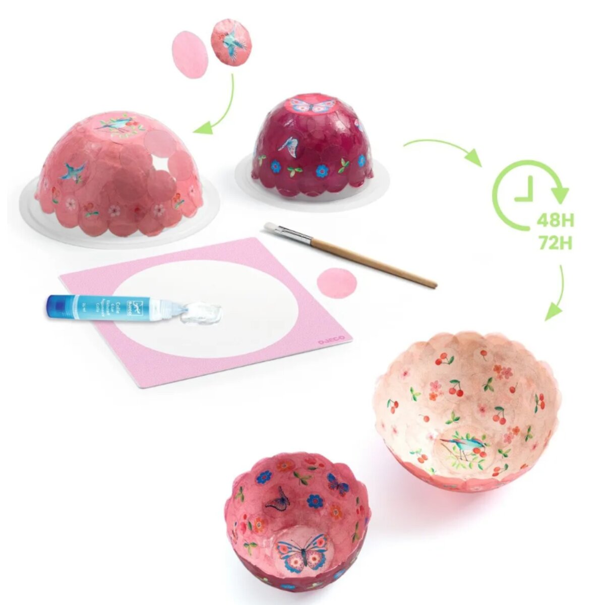 Djeco DIY: Schalen basteln, rosa