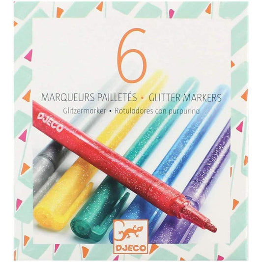 Djeco Farben: 6 glitter Marker
