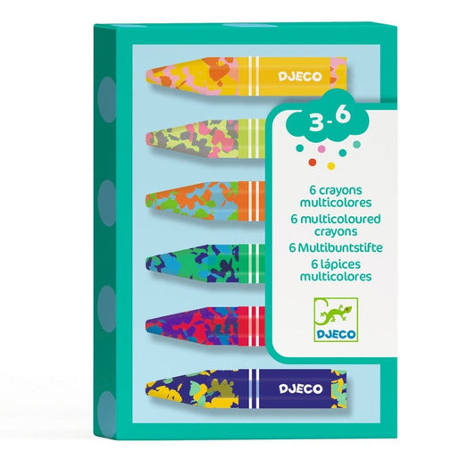 Djeco Farben: 6 mehrfarbige Kreiden