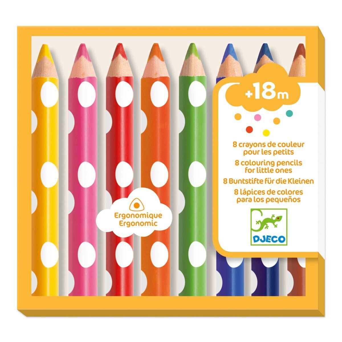 Djeco Farben: 8 dicke Buntstifte