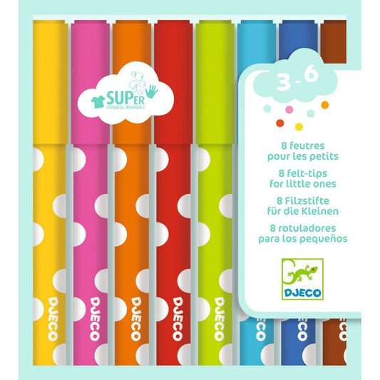 Djeco Farben: 8 dicke Filzstifte