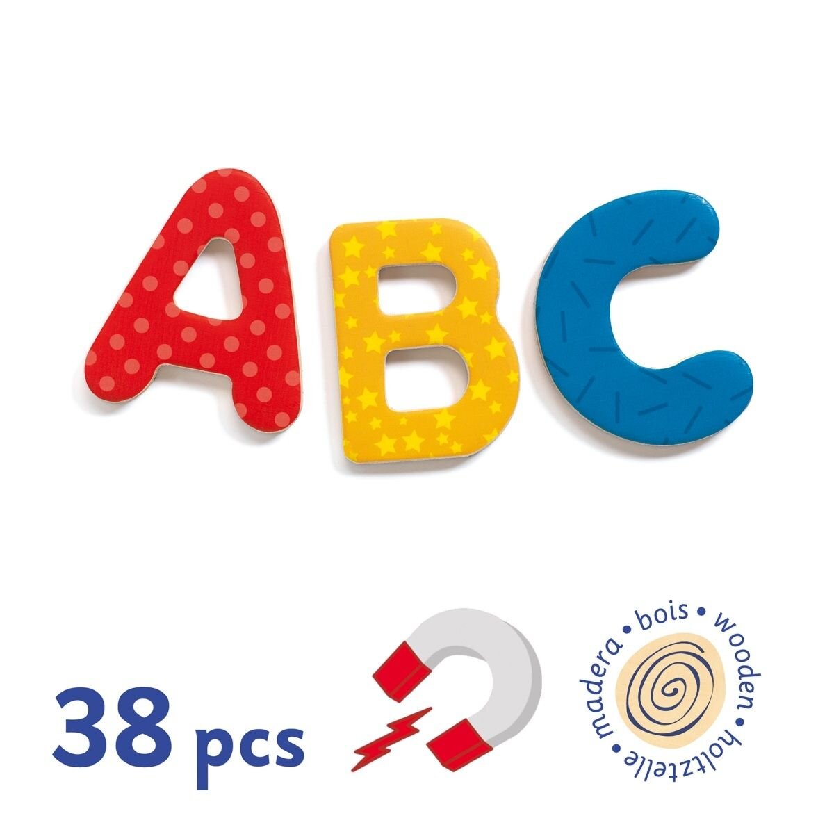 Djeco Holz Magnete: 38 big letters