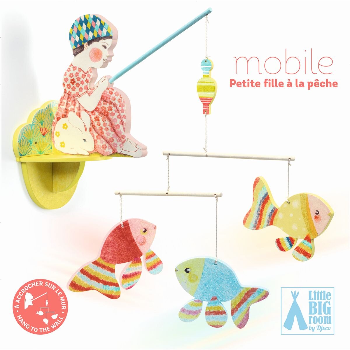 Djeco Holzmobile: Fischendes Mädchen