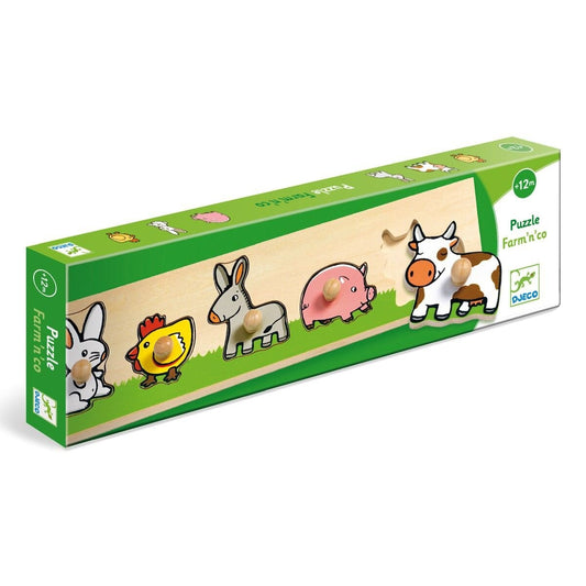 Djeco Holzpuzzle: Farm'n'co